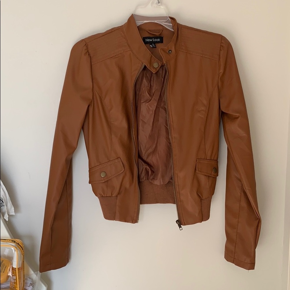 Brown leather jacket